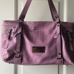 Robert Pietri Purple Genuine Leather Handbag Made In Spain